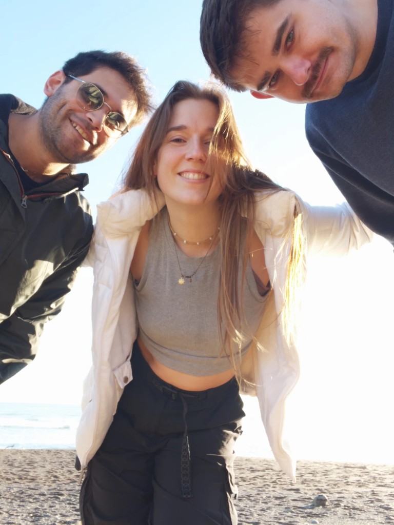 Jessica at the beach with friends