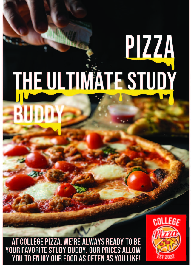 College Pizza the ultimate study buddy poster