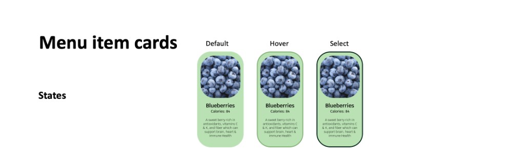 Bowlsome Smoothie menu item card states