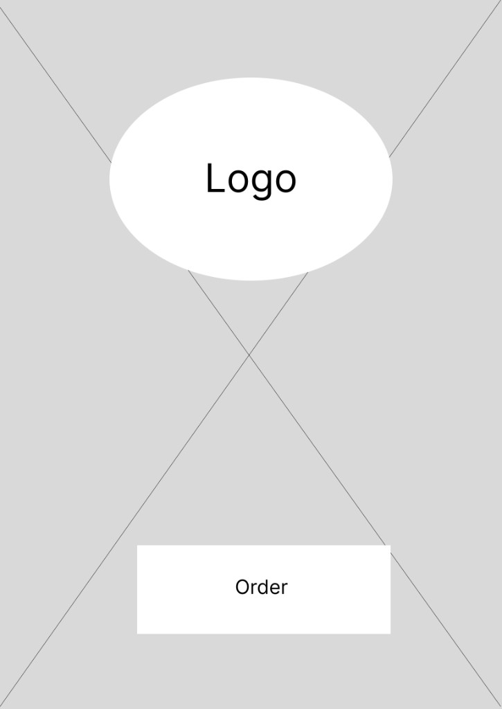 Low-fidelity wireframe for the Bowlsome opening screen