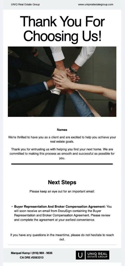 UNIQ newsletter style used as brand foundation
