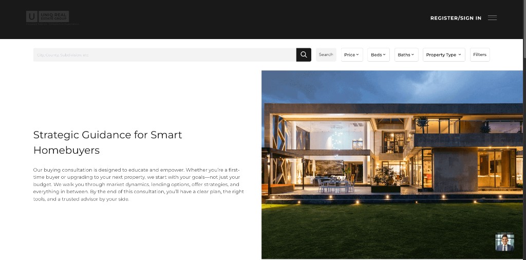 Older UNIQ site screenshot one
