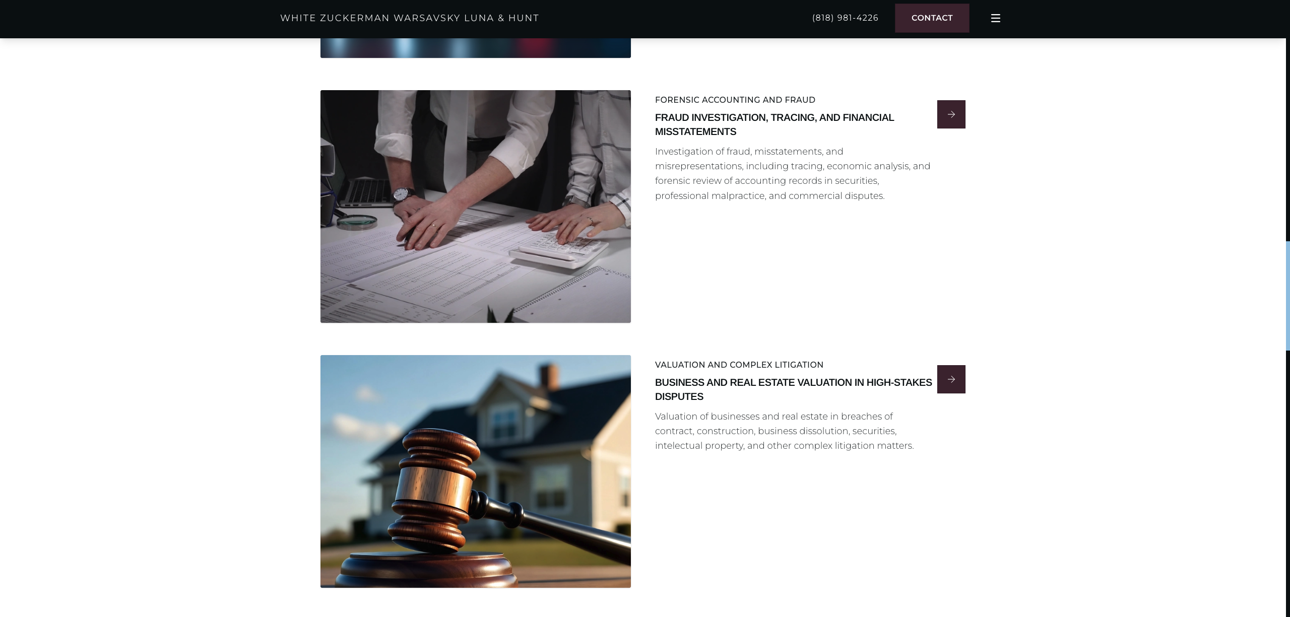 White Zuckerman forensic accounting and valuation services