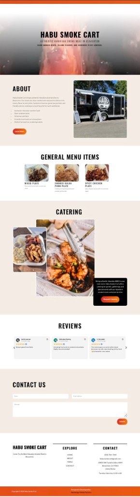 Habu Smoke Cart full website page